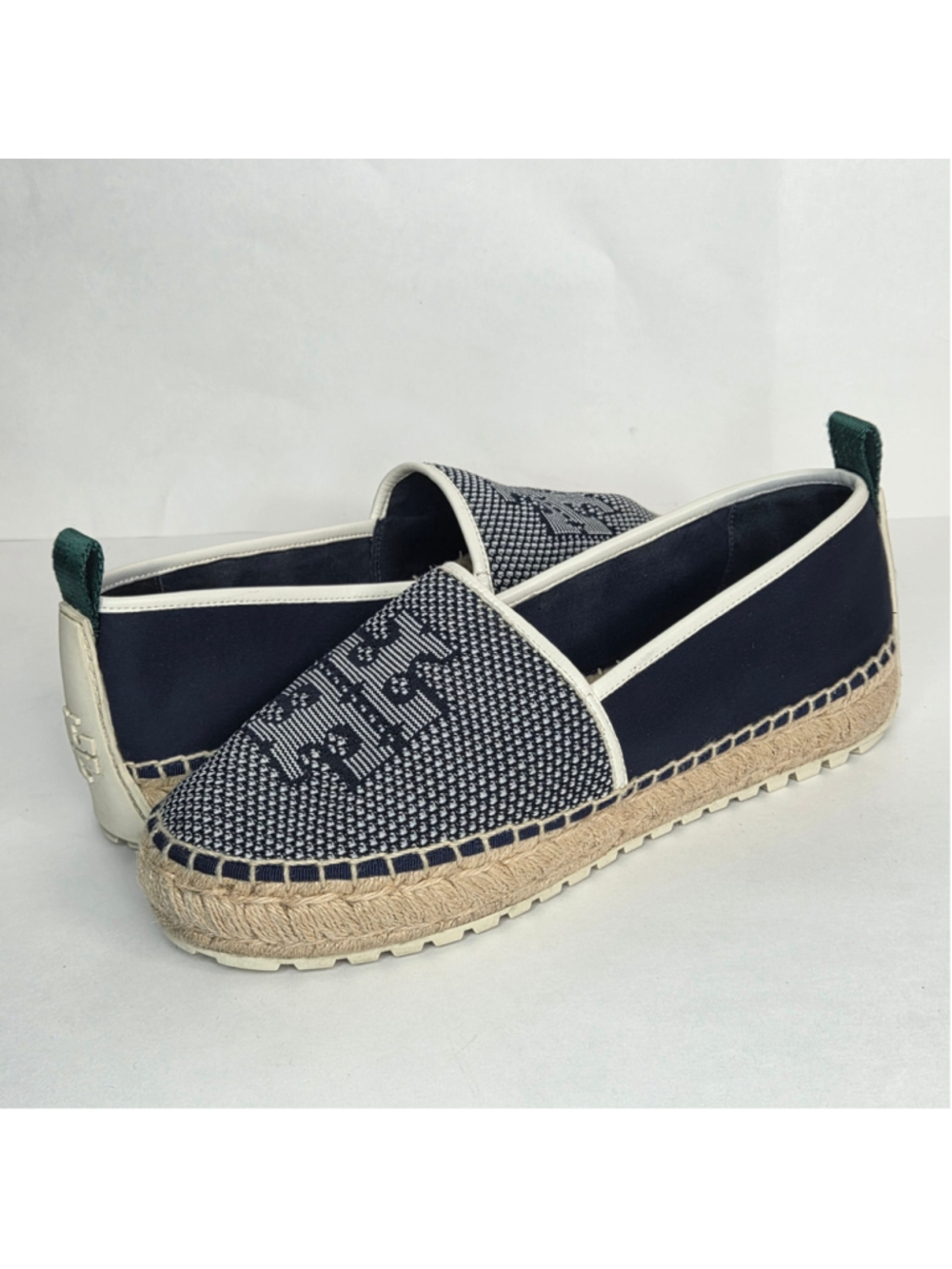 Tory Burch Miranda Navy Lug Sole Platform Espadrille Shoes Women's Size 10 - Picture 3 of 11